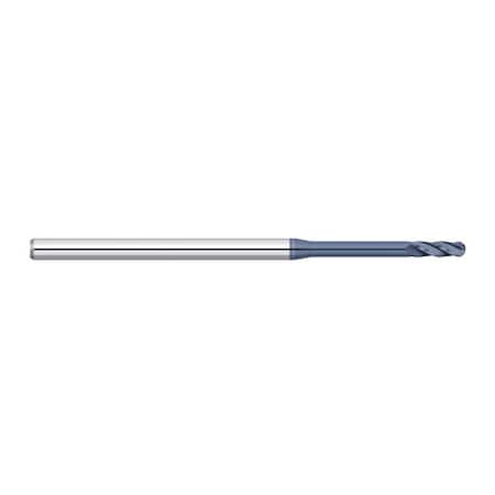0.075 3 Flute Long Reach Ball Nose Micro Carbide End Mill ALTiN Coat